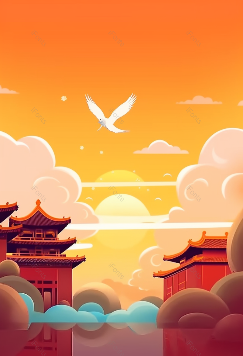 卡通手绘红色国庆节中国风中秋节插画,插画/手绘图,插画/手绘图库,插画/手绘图下载,插画/手绘